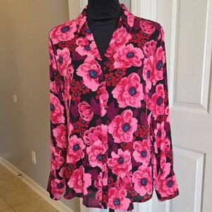 Worthington Pink Floral Blouse